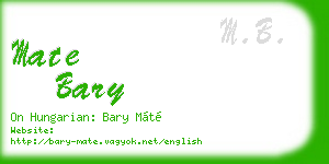 mate bary business card